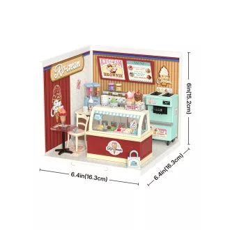 RoboTime - 3D fa miniatűr ház: Fagylaltozó - JátékManufaktúra