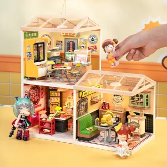 RoboTime - 3D fa miniatűr ház: Gyorsétterem - JátékManufaktúra