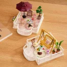RoboTime - 3D fa bővítmény miniatűr házakhoz: Terasz napernyővel - JátékManufaktúra