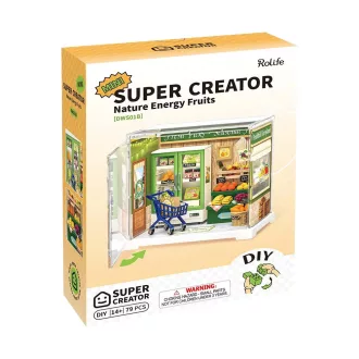 RoboTime - 3D fa miniatűr ház: Mini zöldséges - JátékManufaktúra