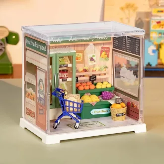 RoboTime - 3D fa miniatűr ház: Mini zöldséges - JátékManufaktúra