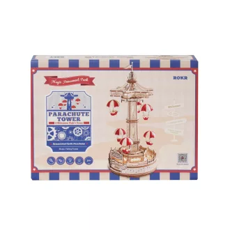 RoboTime - 3D zenedoboz puzzle: Színes ejtőernyős körhinta - JátékManufaktúra