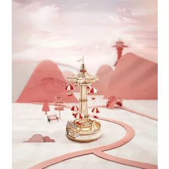 RoboTime - 3D zenedoboz puzzle: Színes ejtőernyős körhinta - JátékManufaktúra