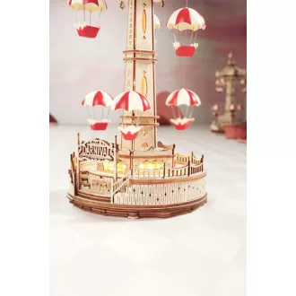RoboTime - 3D zenedoboz puzzle: Színes ejtőernyős körhinta - JátékManufaktúra