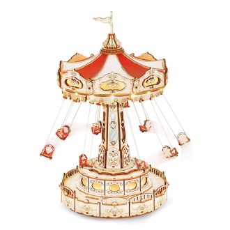 RoboTime - 3D zenedoboz puzzle: Színes láncos körhinta - JátékManufaktúra