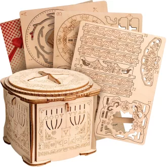 EscapeWelt - 3D fa kirakó logikai játék Titkos lakatdoboz - JátékManufaktúra