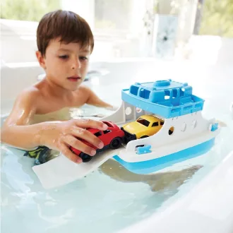 Green Toys - Kék-fehér komp kisautókkal - JátékManufaktúra
