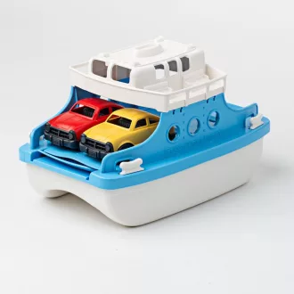 Green Toys - Kék-fehér komp kisautókkal - JátékManufaktúra