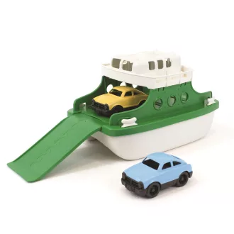 Green Toys - Zöld-fehér komp kisautókkal - JátékManufaktúra