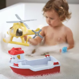 Green Toys - Mentőhajó helikopterrel - JátékManufaktúra
