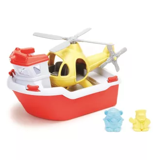 Green Toys - Mentőhajó helikopterrel - JátékManufaktúra