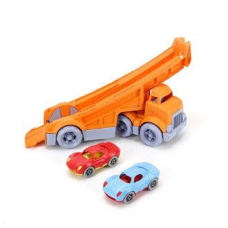 Green Toys - Kamion 2 versenyautóval - JátékManufaktúra
