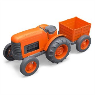 Green Toys - Traktor pótkocsival, narancssárga - JátékManufaktúra