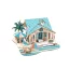 Woodcraft Drevené 3D puzzle Vila na Bali