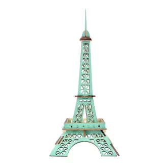 Woodcraft Drevené 3D puzzle Eiffelova veža tyrkysová
