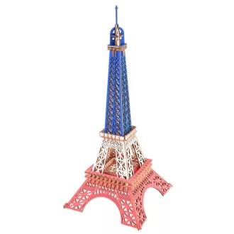   Woodcraft Drevené 3D puzzle Eiffelova veža vo farbách Francúzska