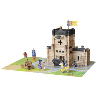 Jeujura - Fa építőjáték vár katapulttal 270 db - JátékManufaktúra