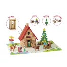 Jeujura - Fa építőjáték: Karácsonyi faház (90 db) - JátékManufaktúra