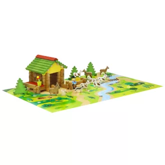 Jeujura - Fa építőjáték: Hegyi tanya (65 db) - JátékManufaktúra