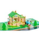 Jeujura - Fa építőjáték: Az első házam autóval (80 db) - JátékManufaktúra