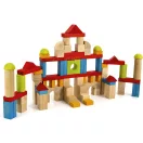 Jeujura - Színes fa építőkockák (82 db) - JátékManufaktúra
