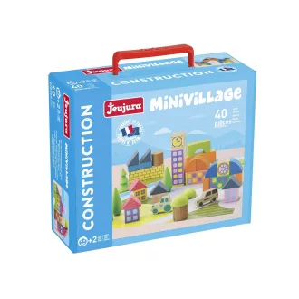 Jeujura - Fa építőkocka falu (40 db) - JátékManufaktúra