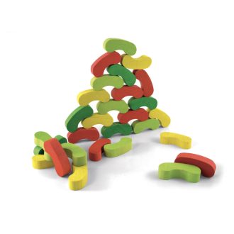 Jeujura - Színes „babok” építőjáték (60 db) - JátékManufaktúra