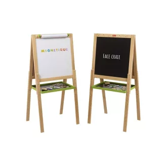   Jeujura Drevená multifunkčná tabuľa 54x54 cm s rolkou papiera