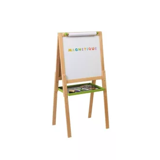   Jeujura Drevená multifunkčná tabuľa 54x54 cm s rolkou papiera