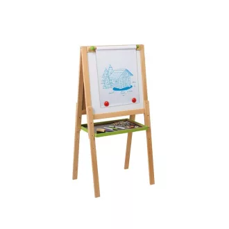   Jeujura Drevená multifunkčná tabuľa 54x54 cm s rolkou papiera