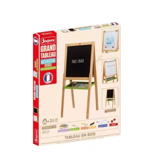   Jeujura Drevená multifunkčná tabuľa 54x54 cm s rolkou papiera