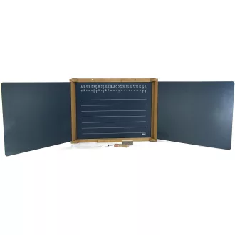 Jeujura - Háromszárnyú multifunkciós fa tábla, 156×43 cm, kiegészítőkkel - JátékManufaktúra