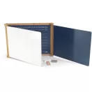 Jeujura - Háromszárnyú multifunkciós fa tábla, 156×43 cm, kiegészítőkkel - JátékManufaktúra