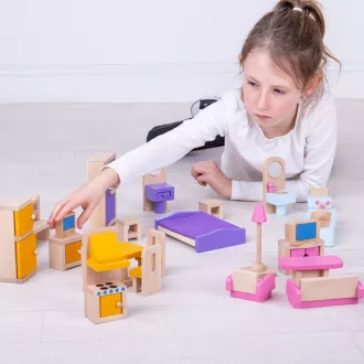Bigjigs Toys - Fa bútor babaházhoz - JátékManufaktúra