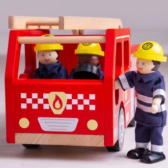 Bigjigs Toys - Fa tűzoltóautó - JátékManufaktúra