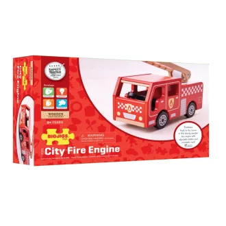 Bigjigs Toys - Fa tűzoltóautó - JátékManufaktúra