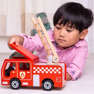 Bigjigs Toys - Fa tűzoltóautó - JátékManufaktúra