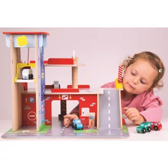 Bigjigs Toys - Garázs parkolóval - JátékManufaktúra