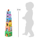 Small Foot - Kockatorony fa állatokkal - JátékManufaktúra