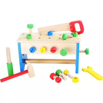 Small Foot - Fa munkapad és szerszámosláda 2 az 1-ben - JátékManufaktúra