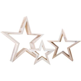 Small Foot - Fa dekoráció fehér csillagok - JátékManufaktúra