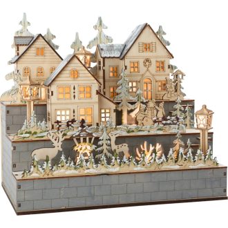 Small Foot - Fa lámpa téli falu - JátékManufaktúra