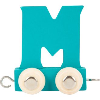 Small Foot - Színes betűs fa vonat - M betű - JátékManufaktúra