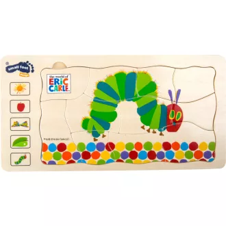 Small Foot - Beillesztős fa puzzle - Éhes hernyó - JátékManufaktúra