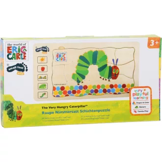 Small Foot - Beillesztős fa puzzle - Éhes hernyó - JátékManufaktúra