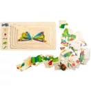 Small Foot - Beillesztős fa puzzle - Éhes hernyó - JátékManufaktúra