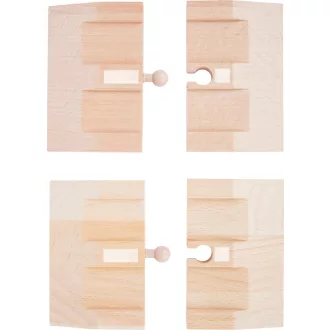 Small Foot - Fa autópálya rámpákkal 4 db - JátékManufaktúra