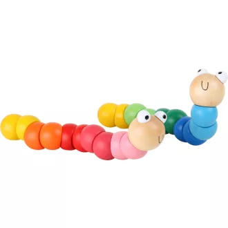 Small Foot - Hajlékony hernyó kicsi 1 db piros - JátékManufaktúra