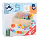 Small Foot - Fa fűzhető gyöngyök formákkal, dobozban - JátékManufaktúra