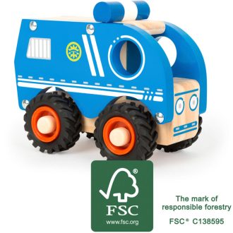 Small Foot - Fa rendőrautó - JátékManufaktúra